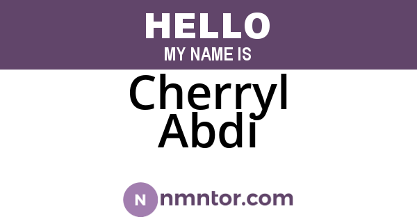 Cherryl Abdi