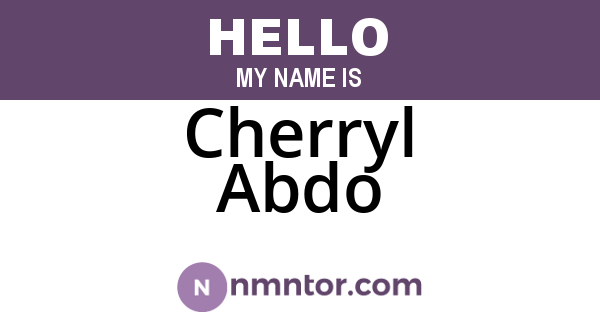 Cherryl Abdo