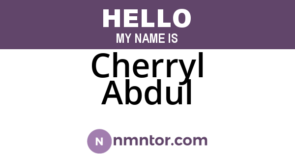 Cherryl Abdul