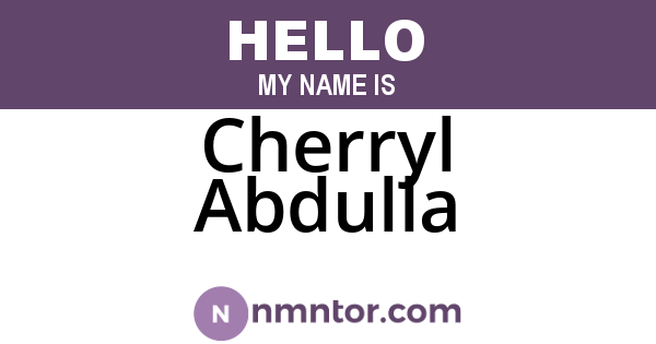 Cherryl Abdulla