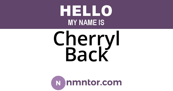 Cherryl Back