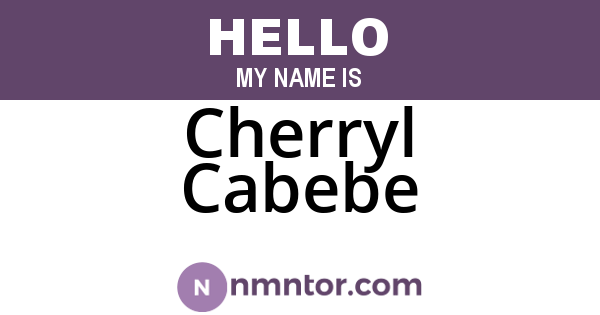 Cherryl Cabebe
