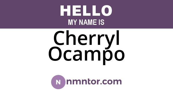 Cherryl Ocampo