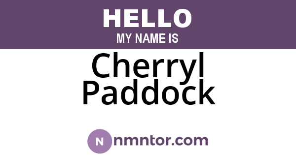 Cherryl Paddock
