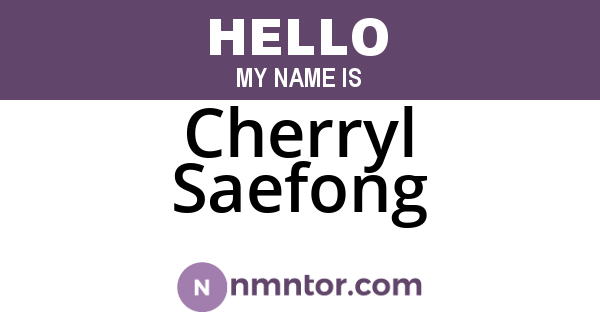 Cherryl Saefong