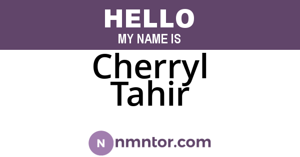 Cherryl Tahir