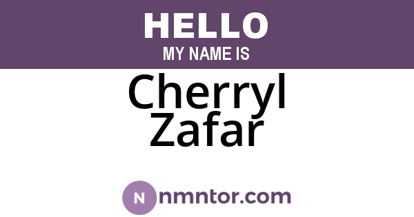 Cherryl Zafar