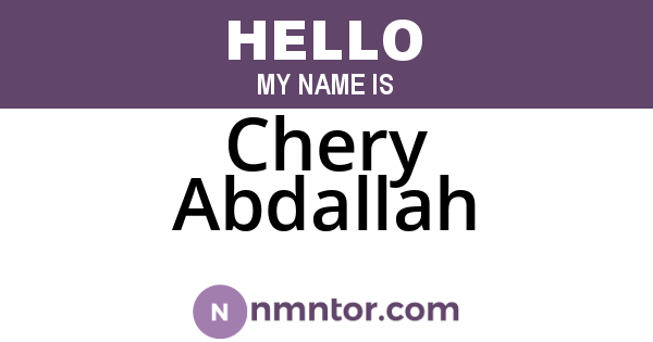 Chery Abdallah