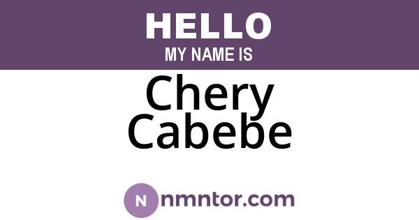 Chery Cabebe