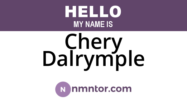 Chery Dalrymple