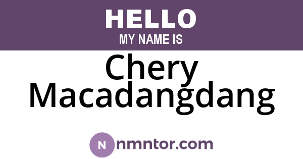 Chery Macadangdang