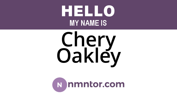 Chery Oakley