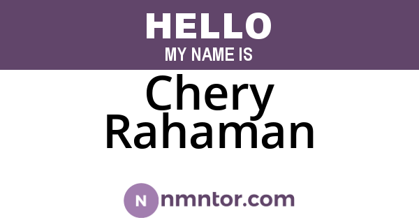 Chery Rahaman
