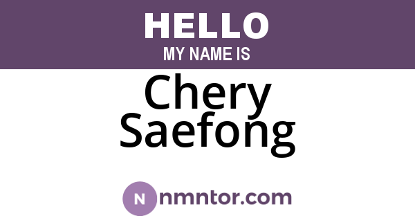 Chery Saefong