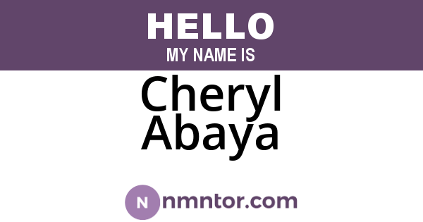 Cheryl Abaya