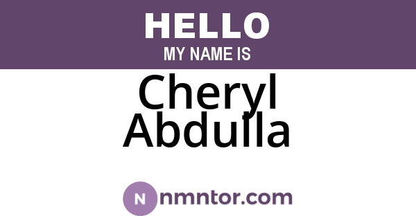 Cheryl Abdulla