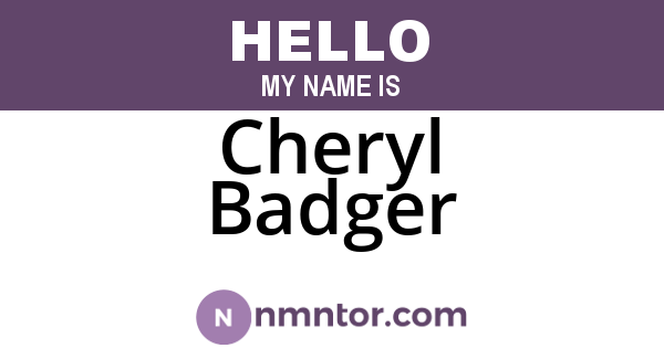 Cheryl Badger