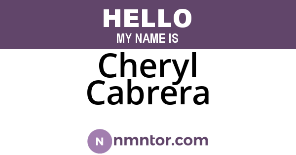 Cheryl Cabrera