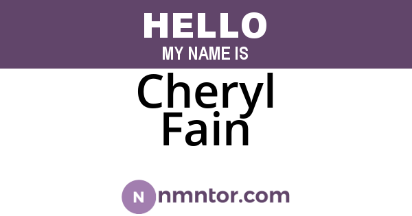 Cheryl Fain