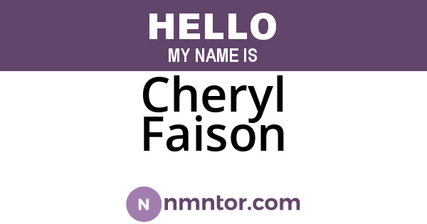 Cheryl Faison