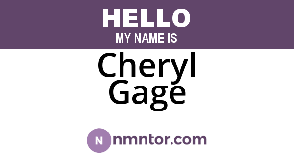 Cheryl Gage
