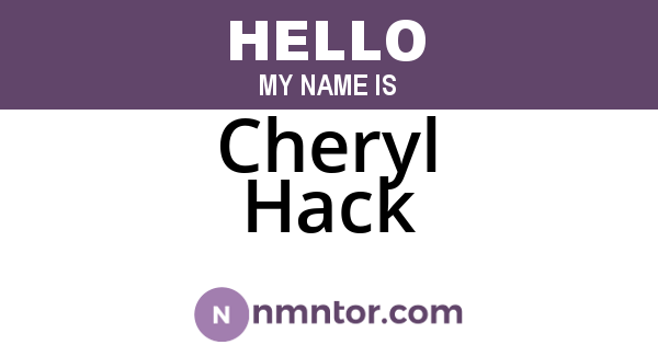 Cheryl Hack