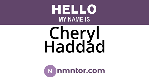 Cheryl Haddad