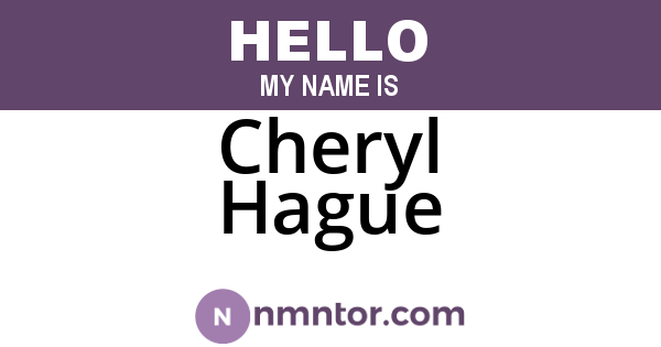 Cheryl Hague
