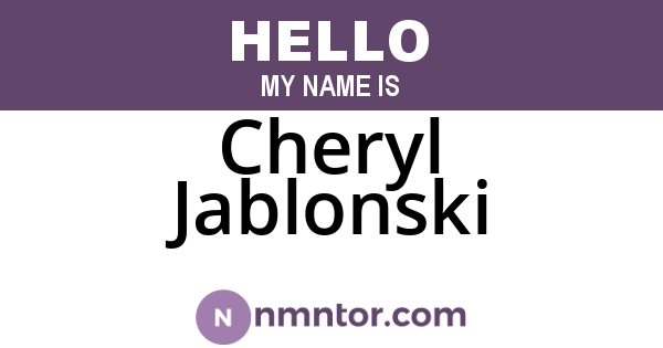 Cheryl Jablonski
