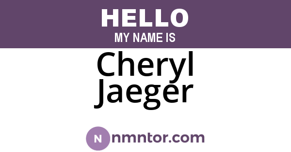 Cheryl Jaeger