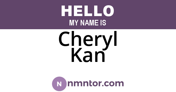 Cheryl Kan