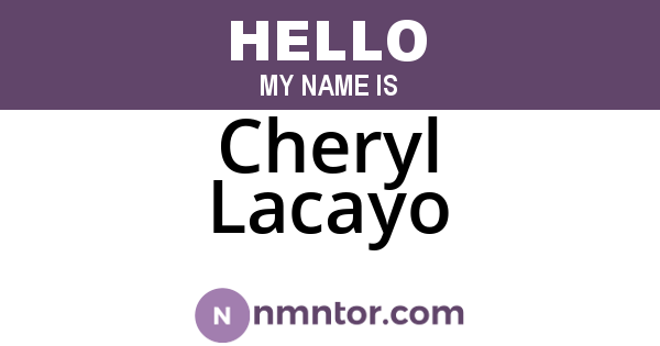 Cheryl Lacayo