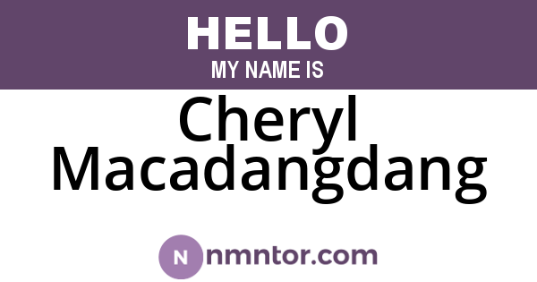 Cheryl Macadangdang