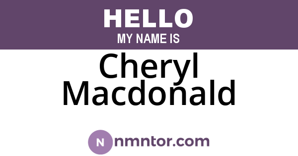 Cheryl Macdonald