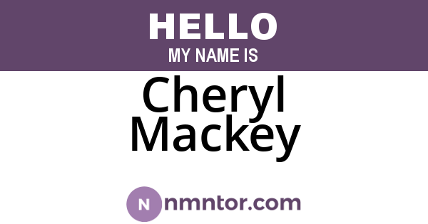 Cheryl Mackey
