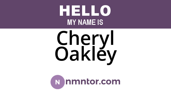 Cheryl Oakley