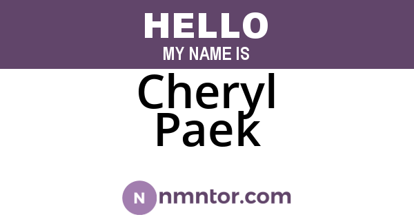 Cheryl Paek