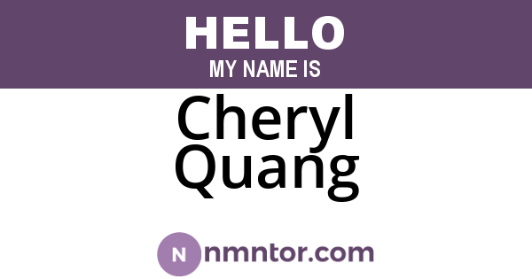 Cheryl Quang