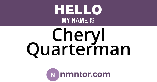 Cheryl Quarterman