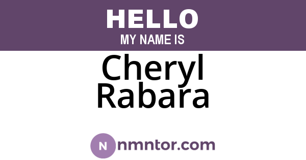 Cheryl Rabara