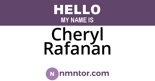 Cheryl Rafanan