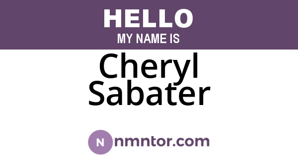 Cheryl Sabater