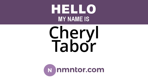 Cheryl Tabor
