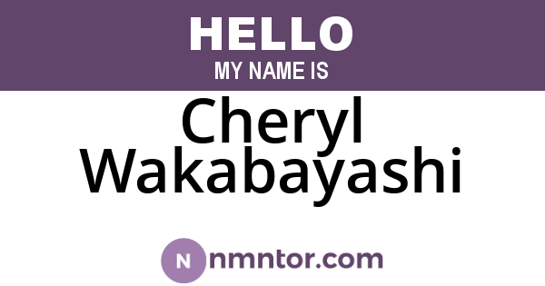 Cheryl Wakabayashi