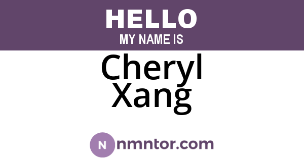 Cheryl Xang