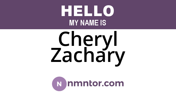 Cheryl Zachary