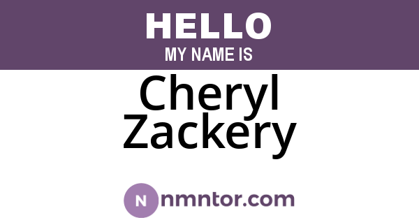 Cheryl Zackery