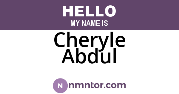 Cheryle Abdul