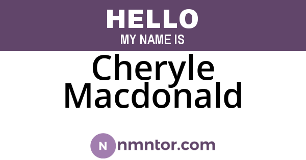 Cheryle Macdonald