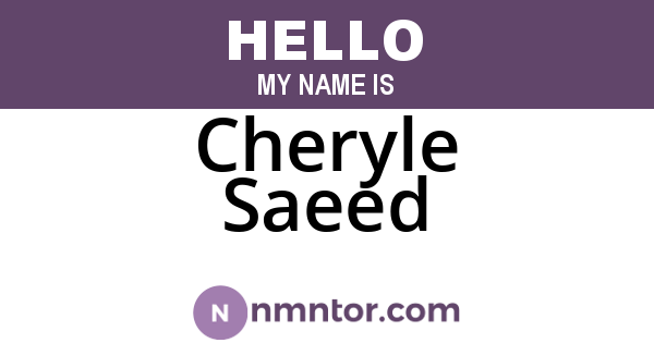 Cheryle Saeed